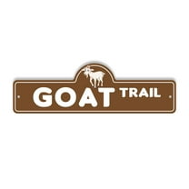 Goat Plastic Street Sign - 6 Inch X 18 Inch Gift Animal Farm Pet Livestock Funny Rustic Decor Nature Cute Loyal Playful Fun