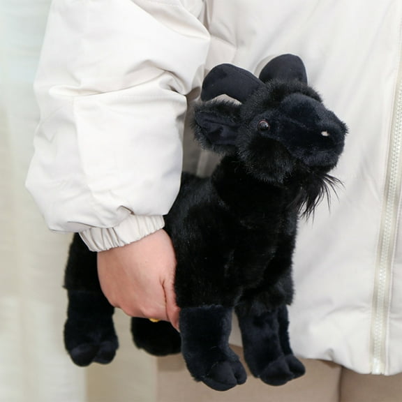Goat Plush Toy,Soft White Goat Stuffed Animal,Unique Plushie Toy Model Doll Collection for Kids,Realistic Soft and Cuddly,Funny Cuddly Goat Doll,Ideal Birthday Gifts for Kids Black