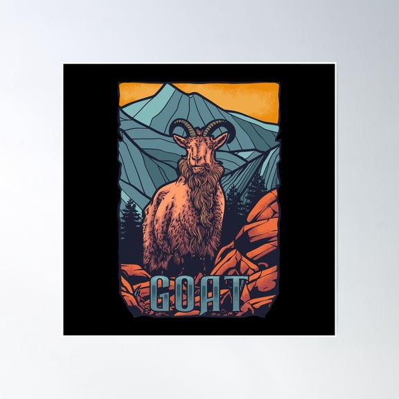 Goat Poster Wall Art, Modern Wall Decor, 16x16 UNFRAMED