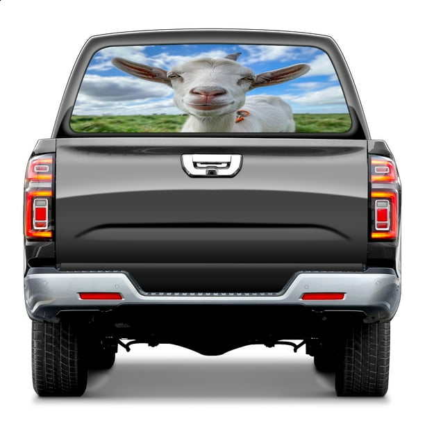 Goat Rear Window Decals for Trucks Pickup Car Window Stickers Decal Truck Back Window Tint Decal Graphic Perforated Vinyl Truck Stickers 66 inch x