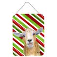 thumbnail image 1 of Candy Cane Goat Christmas Aluminium Metal Wall or Door Hanging Prints, 1 of 2