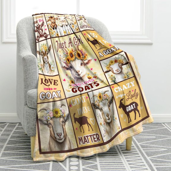 Goat Sheep Gifts Blanket, Soft Cozy Plush Throw Blanket 30" x 40"