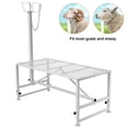 thumbnail image 1 of Goat & Sheep Stand, 47x23 inch Livestock Stand, Metal Livestock Milking and Shearing Stand 21" to 33" Adjustable Height, with Headpiece and Nose Loop, 500lbs Loading Weight, White, 1 of 6