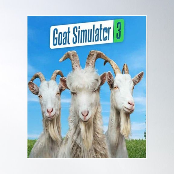 Goat Simulator Poster Wall Art, Modern Wall Decor For Living Room Bedroom, 16x24 UNFRAMED