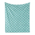 thumbnail image 1 of Goat Soft Flannel Fleece Throw Blanket, Retro Diamond Pattern with Dots Hearts and Cartoon Goat, Cozy Plush for Indoor and Outdoor Use, 60" x 80", Sea Green Sand Brown, by Ambesonne, 1 of 5