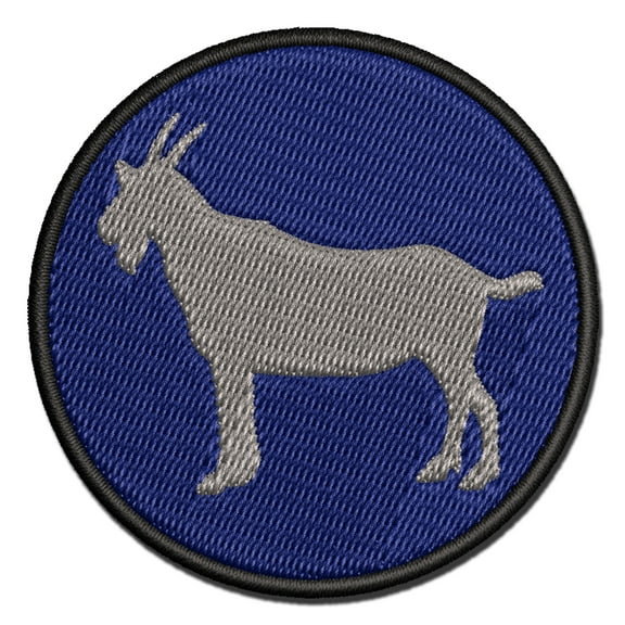 Goat Solid Applique Multi-Color Embroidered Hook & Loop Patch - 2.0 Inch Mini