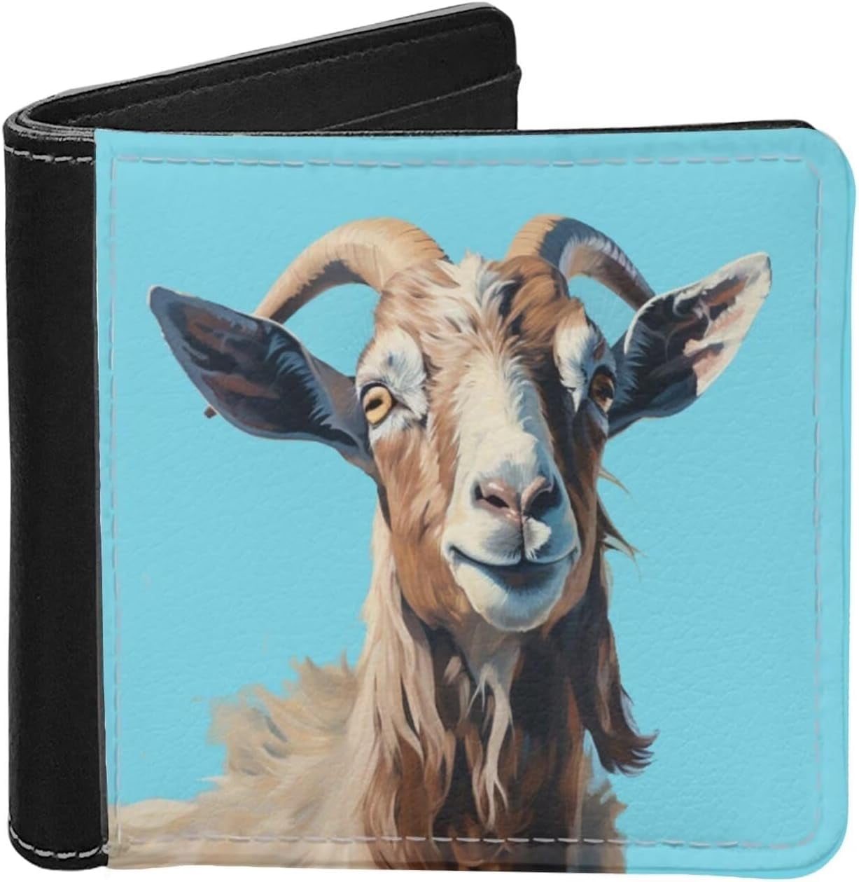 Men's Bifold Wallet PU Leather - Galaxy Wolf Design, Cash Pouch, Card Slots, 3.7x4.5 Inches - View #4