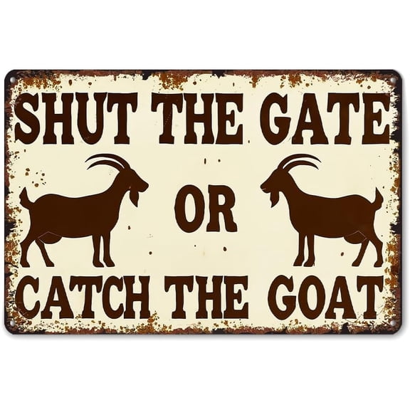 Goat Warning Humorous Aluminum Metal Sign Vintage Wall Decor 8x12 Inch for Living Room Bathroom Kitchen Bedroom Patio