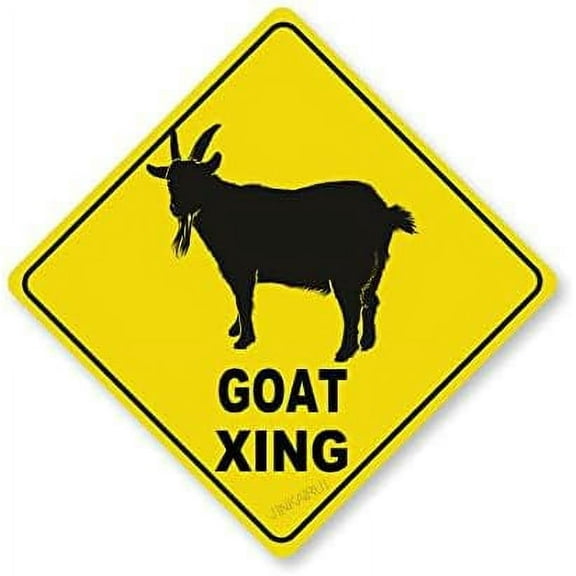 Goat Xing Funny Crossing Sign Farm Quality Metal Sign Tin Sign 12x12 Inch
