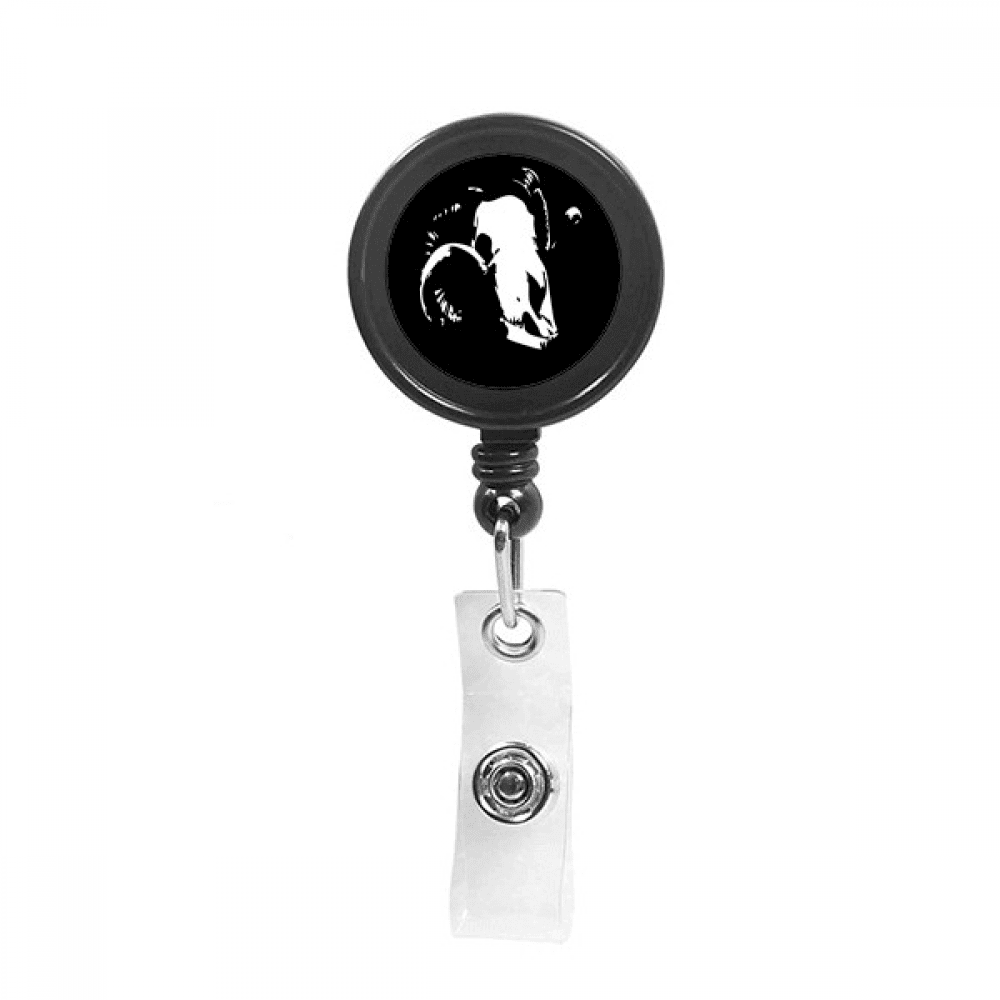 Goat l Dead Hunts Art Deco  Fashion Retractable Keychain Badge Holder ID Badge