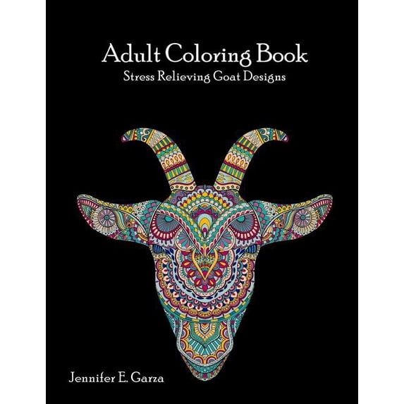 Goats Adult Coloring Book: Stress Relieving Goat Designs (Paperback)