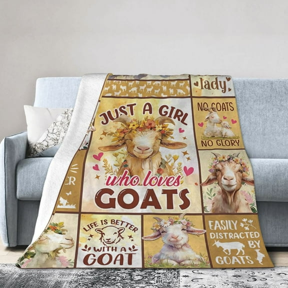 Goats Blanket for Women, Blanket for Goat Lovers, Birthday Gifts for Friends, Soft Flannel Warm Throw Blanket 80x60
