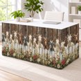 Timber Desk Table Goats Teacher Desk Skirt 9ft Retro Farmhouse Fence Floral Wood Grain ...