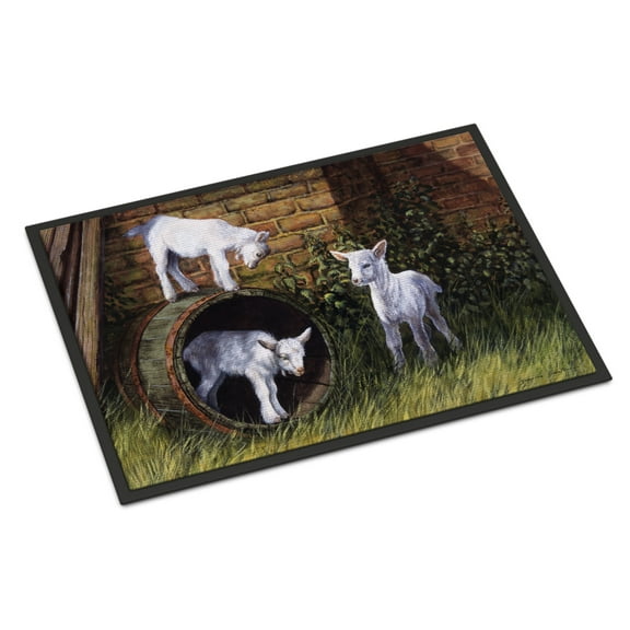 Goats by Daphne Baxter Doormat 18x27