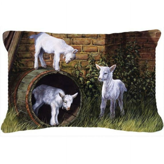 Goats by Daphne Baxter Fabric Decorative Pillow