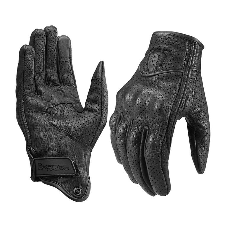 Shock Resistant Touchscreen Leather Biker Gloves – GTHIC