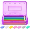 thumbnail image 1 of Goattoy 2025 Summer Savings Plastic Pencil Box Large Capacity Pencil Case Durable Pencil Pouch for Ki-ds Stu-dents Gi-rls Bo-ys Adults Scho-ol & Office (Clear), 1 of 8