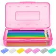 thumbnail image 1 of Goattoy 2025 Summer Savings Plastic Pencil Box Large Capacity Pencil Case Durable Pencil Pouch for Ki-ds Stu-dents Gi-rls Bo-ys Adults Scho-ol & Office (Clear), 1 of 10