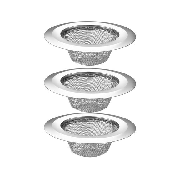 3pcs Kitchen Sink Strainer Stainless Steel, Easy Clean，Anti-Rust Sink Drain Strainer, Sink Strainers for Kitchen Sinks with Large Wide Rim,Under $10