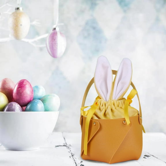 Goattoy Easter Bunny Candy Basket, Easter Decorations Indoor for Home,Bedroom,Office,Colorful Spring Bunny Easter Party Supplies,Walmart Saving ,Party Gifts for Kids,Girls,Friends