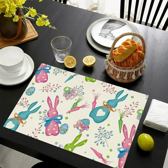 Goattoy Easter Decorations Table Mat for Indoor Home,Bedroom,Office,Colorful Spring Easter Theme Party Supplies,Easter Saving Clearance,Ideal Gifts for Kids, Family, Friends