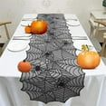 thumbnail image 1 of Goattoy Halloween Table Cloth Lace Ghost Festival Party Decoration Black Lace Polyester Table Cloth 17.7x64.2in, 1 of 1