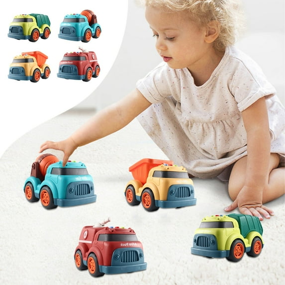 Goattoy Toys Clearance 2025!Toy Cars for Toddlers Electric Engineering Car Toy with Sound and Music Birthday Gifts for Kids Easter Basket Stuffers