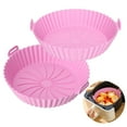 thumbnail image 1 of Goaxuzt Air Fryer Silicone Pot 2 Pcs Round Liners Non Stick Air Fryer Accessories, L Pink, 1 of 8