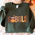 thumbnail image 1 of Gobble Embroidered Sweatshirt, Thanksgiving Turkey Embroidery Shirt, Family Matching Thankful Tee, Fall Season Gifts, 1 of 5