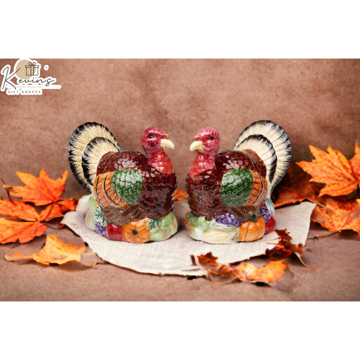 Gobble Gobble Ceramic Thanksgiving Turkey Salt & Pepper Shakers, Home
