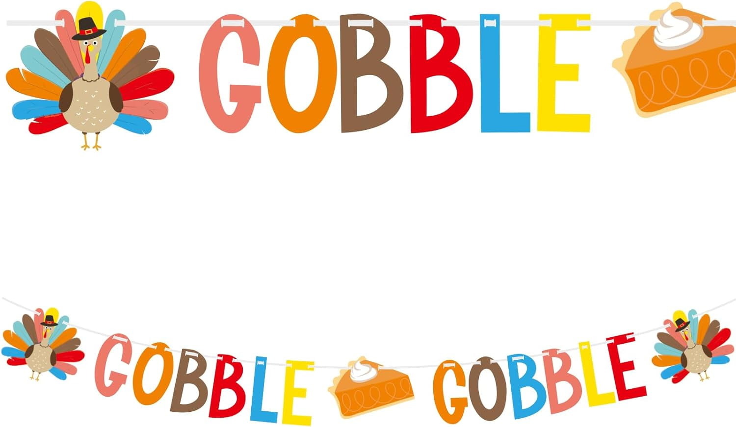 Gobble Gobble Turkey Thanksgiving Banner - Essential Thanksgiving Party Supplies for Unforgettable Thanksgiving Party Decorations