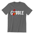 thumbnail image 1 of Gobble Thanksgiving Dinner Funny Turkey Face Unisex Men's T-shirt For Men, 3XL, Charcoal, 1 of 6