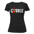 thumbnail image 1 of Gobble Thanksgiving Dinner Funny Turkey Face Women's T-shirt For Women, 2XL, Black, 1 of 6