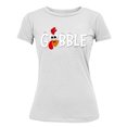 thumbnail image 1 of Gobble Thanksgiving Dinner Funny Turkey Face Women's T-shirt For Women, L, White, 1 of 6