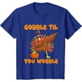 thumbnail image 1 of Gobble Til You Wobble Dabbing Turkey Thanksgiving Youth Unisex T-shirt, 1 of 2