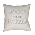 thumbnail image 1 of Surya GOBBLE005-1818 Gobble Till You Wobble Medium Throw Pillow, 18 x 18 x 4 in. - White & Blue, 1 of 2