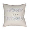 thumbnail image 1 of Surya GOBBLE005-2020 Gobble Till You Wobble Medium Throw Pillow, 20 x 20 x 4 in. - White & Blue, 1 of 2