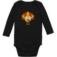 thumbnail image 1 of Tstars Gobble Turkey Face Baby Bodysuit First Thanksgiving Baby Boy Girl Outfit 18M Black, 1 of 6