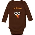 thumbnail image 1 of Tstars Gobble Turkey Face Baby Bodysuit First Thanksgiving Baby Boy Girl Outfit Newborn Brown, 1 of 6