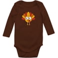thumbnail image 1 of Tstars Gobble Turkey Face Baby Bodysuit First Thanksgiving Baby Boy Girl Outfit Newborn Brown, 1 of 5