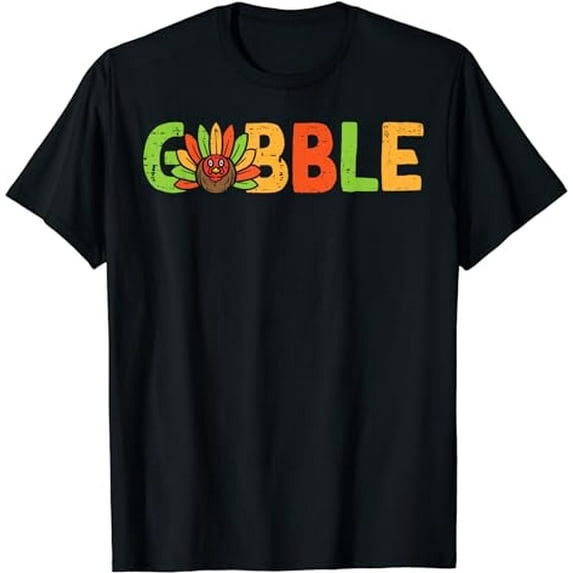 Gobble Turkey Funny Thanksgiving Family Baby Toddler Kids T-Shirt