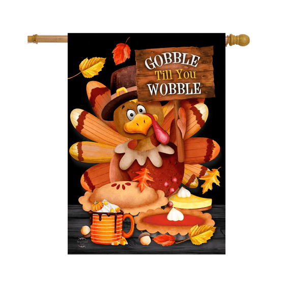 Gobble Wobble Turkey Flag 12x18 POLE NOT INCLUDED Garden Flag