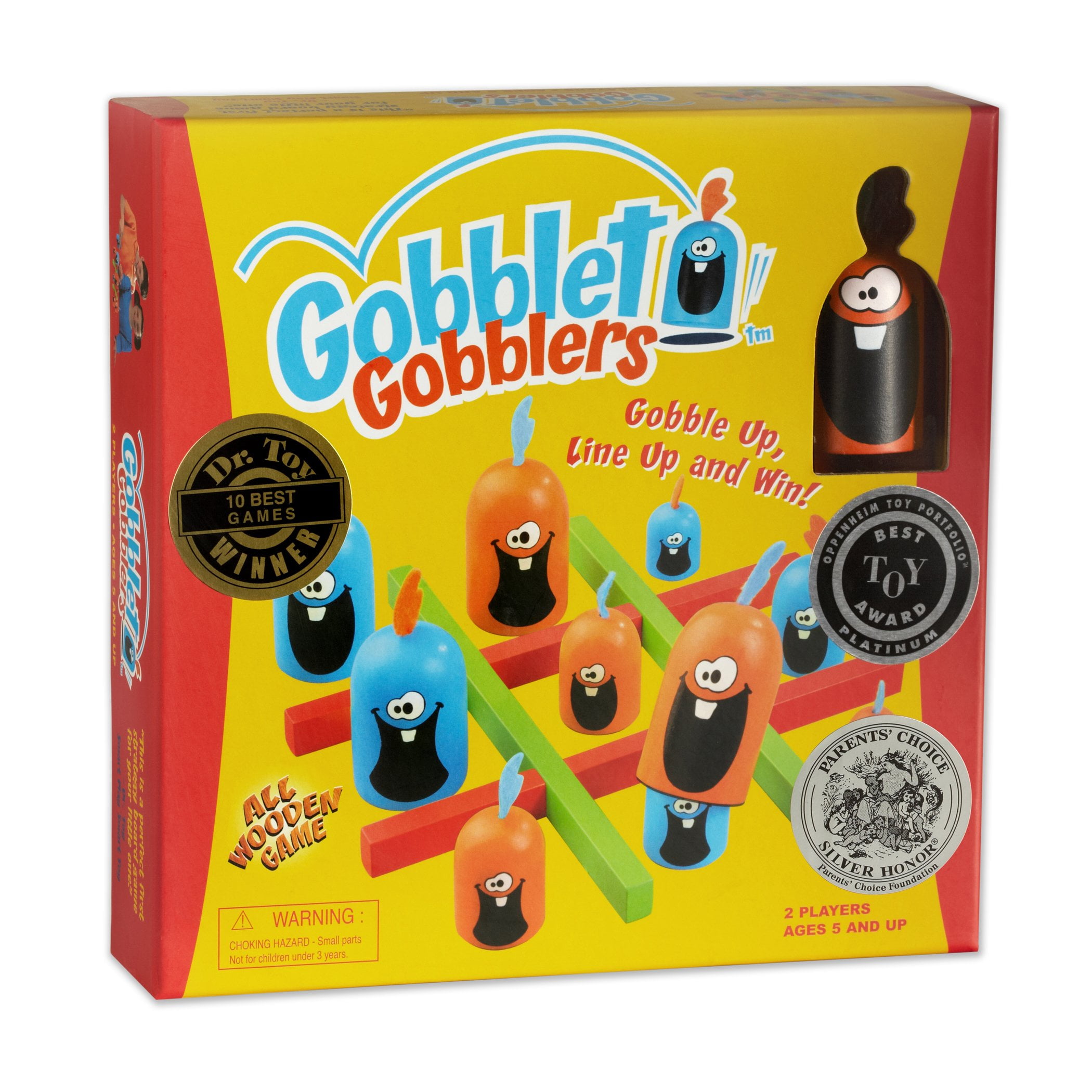 Gobblet Gobblers Fun Strategy; Board Game - Award Winning Kids and Family Friendly Educational Board Game by Blue Orange Games- The Original Game, All Wooden - 2 Players for Ages 5+.
