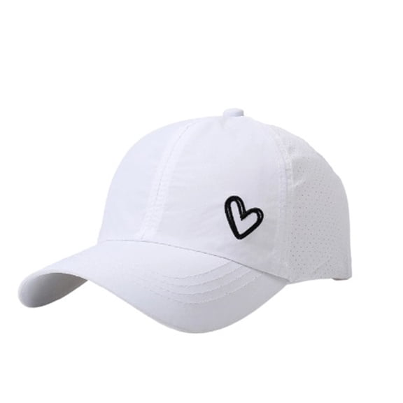 GobdXE Adult Mesh Solid Baseball Cap Heart Embroidery Adjustable Sun Protection Hat for Men Women Size:One Size
