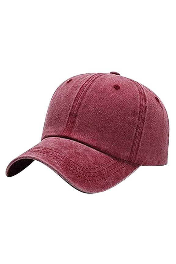 GobdXE Adult Washed Cotton Baseball Cap Solid Vintage Distressed Adjustable Curved Brim Sun Protection Hat for Men Women Size:One Size
