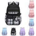 thumbnail image 1 of GobdXE Back To School Plaid Spliced Backpack with Bow Decor Multi Pocket Water Resistant Unisex Daypack Size:One Size, 1 of 6