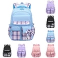 thumbnail image 1 of GobdXE Back To School Plaid Spliced Backpack with Bow Decor Multi Pocket Water Resistant Unisex Daypack Size:One Size, 1 of 6
