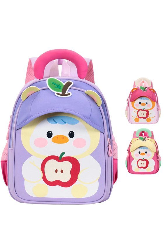 GobdXE Back To School Student Fruit Duck Cartoon Daypack Dual Zipper Main Compartment Unisex Casual Mini Backpack Size:One Size