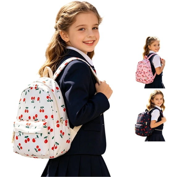 GobdXE Back To School Unisex Student All Over Cherry Fruit Print Mini Backpack Front Zipper Pocket Lightweight Casual Daypack Size:One Size
