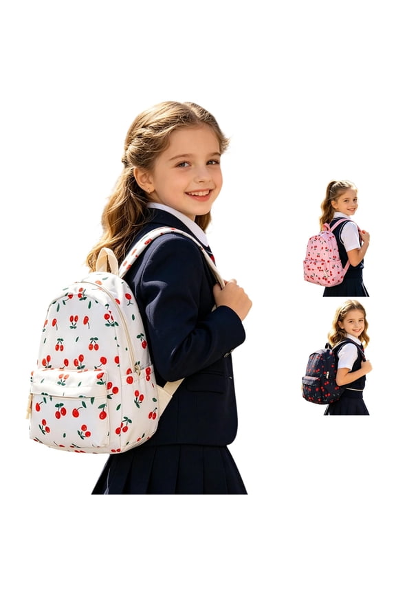 GobdXE Back To School Unisex Student All Over Cherry Fruit Print Mini Backpack Front Zipper Pocket Lightweight Casual Daypack Size:One Size